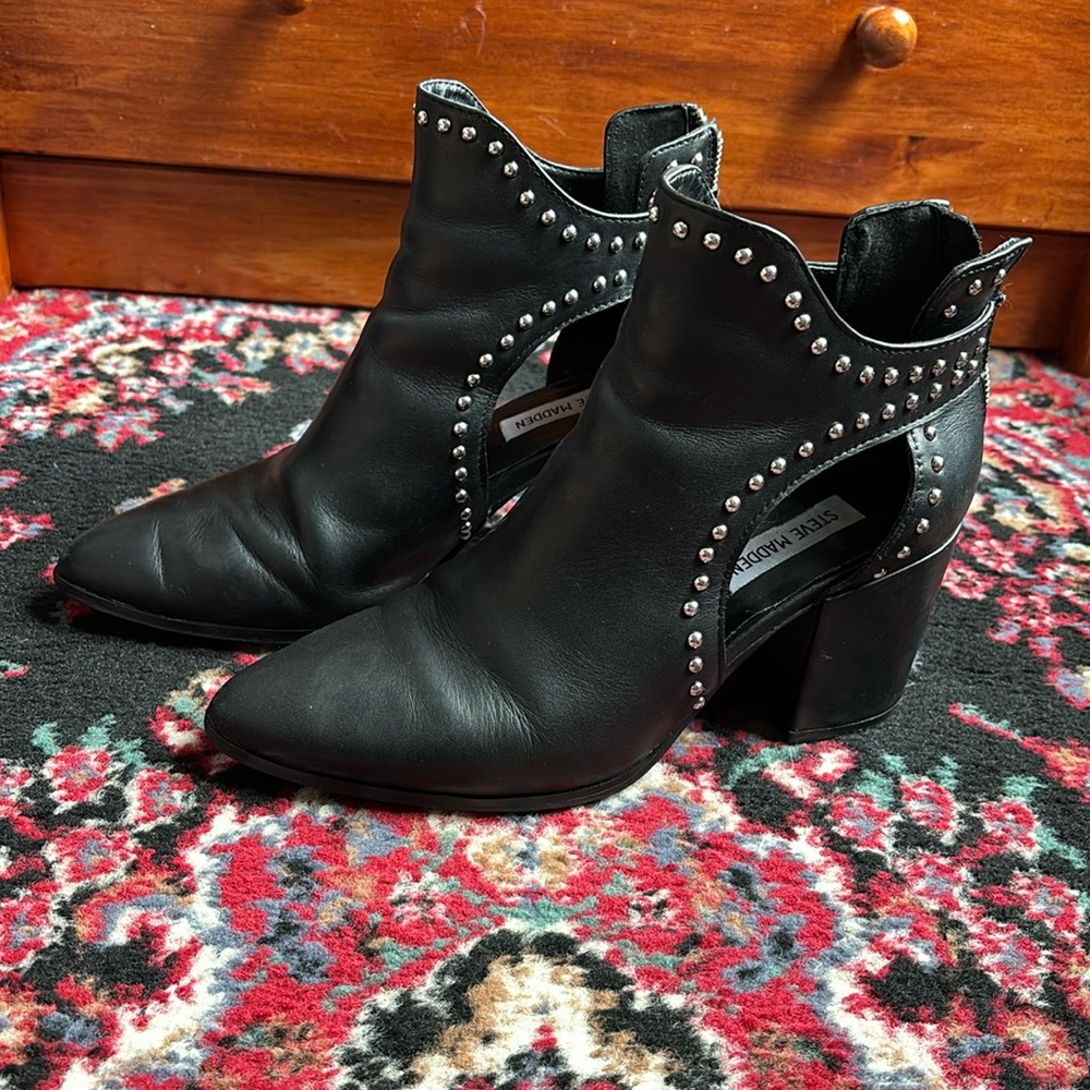Studded Black Ankle Boots